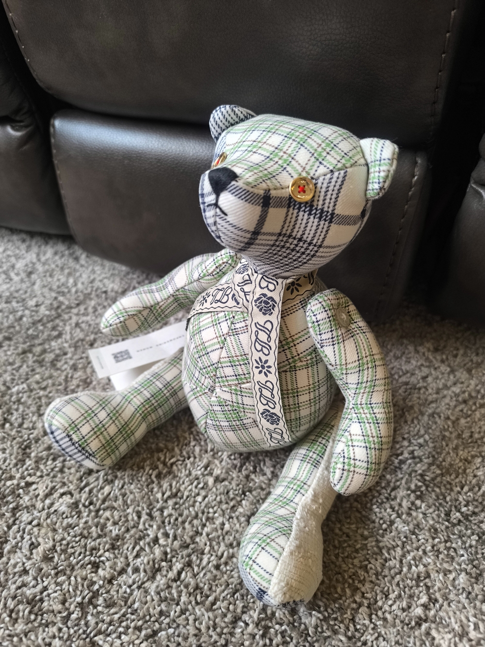 Teddy Bear Green and White Decorative